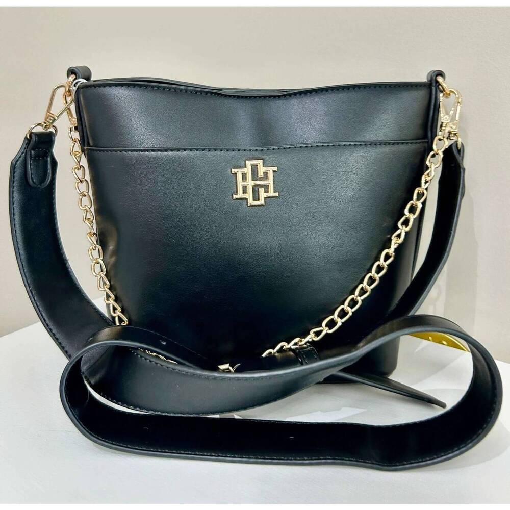 NEW CAROLINE HILL women's bucket shoulder bag in black